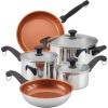 imageFarberware Classic Traditions Stainless Steel Cookware Induction Pots and Pans Set with Prestige Cooking Utensils 12 Piece  Stainless Steel