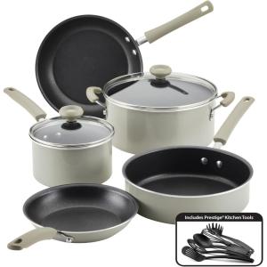 imageFarberware DuraStrong Nonstick CookwarePots and Pans Set 12 Piece  Gray