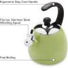 imageFarberware Dome Tea Kettle Whistling Teapot Porcelain Enamel on Carbon Steel BPAFree RustProof Cool Handle 3 qt 12 Cup Capacity RedGranny Apple