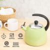 imageFarberware Dome Tea Kettle Whistling Teapot Porcelain Enamel on Carbon Steel BPAFree RustProof Cool Handle 3 qt 12 Cup Capacity RedGranny Apple