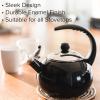 imageFarberware Luna Water Kettle Whistling Tea Pot Works For All Stovetops Porcelain Enamel on Carbon Steel BPAFree RustProof Stay Cool Handle 25qt 10 Cups Capacity BlackBlack