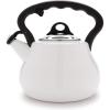 imageFarberware Lovely Lady Stovetop Tea Kettle Whistling Teapot Porcelain Enamel on Carbon Steel BPAFree RustProof Cool Handle 2 qt 8 Cup Capacity Pearl