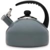 imageFarberware Omega Tea Kettle Whistling Tea Pot Works For All Stovetops Porcelain Enamel on Carbon Steel BPAFree RustProof Stay Cool Handle 275 quart 11 cups CapacityGrayGray