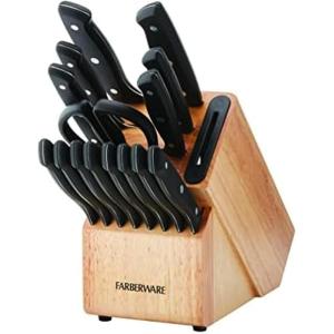 imageFarberware Edgekeeper Triple Rivet Block Set with Built in Knife Sharpener 16Piece Black