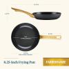 imageFarberware Forged Induction Ceramic Cookware Nonstick Saute Pan with Lid Dishwasher Safe Suitable for All Stovetops 3 Quart Sauteuse PanJumbo Cooker  Black and GoldBlack