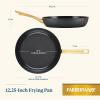 imageFarberware Forged Induction Ceramic Cookware Nonstick Saute Pan with Lid Dishwasher Safe Suitable for All Stovetops 3 Quart Sauteuse PanJumbo Cooker  Black and GoldBlack