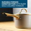 imageFarberware Forged Induction Ceramic Nonstick Pots and Pans Set with Cooking Tools Dishwasher Safe Gold Color Stainless Steel Handles 12 Piece Cookware Set  TaupeTaupe