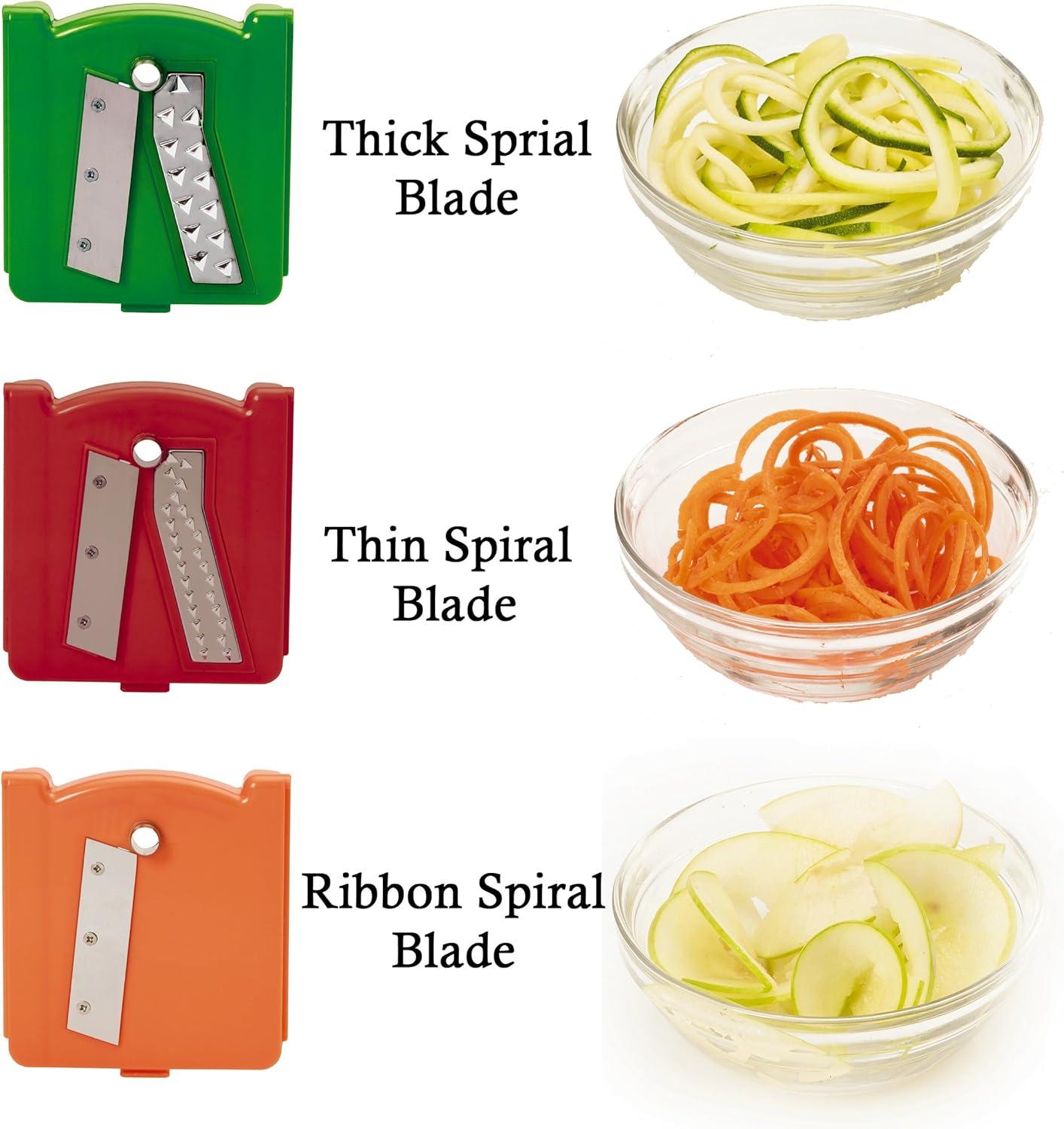 imageFarberware Spiraletti Spiral Vegetable Slicer with Three Colored Blades 900 x 600 x 1500 inches WhiteSpiraletti
