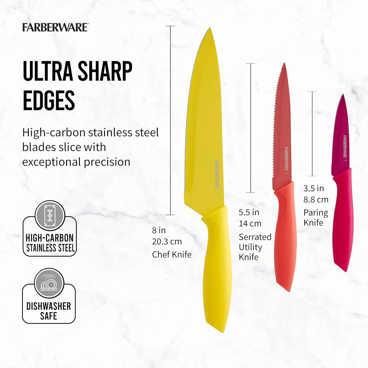 imageFarberware Chef Knife Set 4 Piece MulticoloredMulticolor