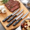 imageFarberware FullTang TripleRiveted 8Piece Steak Knife Set HighCarbon Stainless Steel RazorSharp Knives with Ergonomic Handle Kitchen Knives Set of 8 BlackBlack