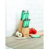 imageFarberware Soft Grip Cutlery Knife Block Set 14Piece Aqua and Gray
