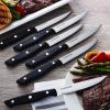imageFarberware Triple Riveted Steak Knife Set 6Piece HighCarbon Stainless Steel Knife Set RazorSharp Steak Knife Set with Fine Edge Blades BlackBlack