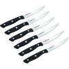 imageFarberware Triple Riveted Steak Knife Set 6Piece HighCarbon Stainless Steel Knife Set RazorSharp Steak Knife Set with Fine Edge Blades BlackBlack