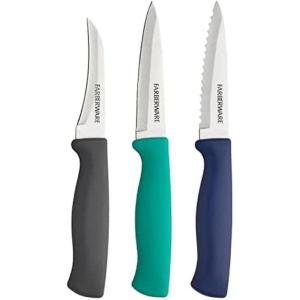imageFarberware Stainless Steel Chef Knife Set 3 Piece BlackBlue