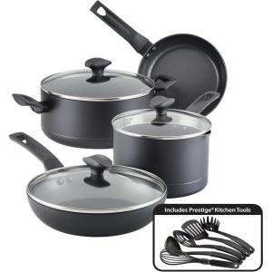 imageFarberware Power Base Nonstick CookwarePots and Pan Set 12 Piece  Matte Black