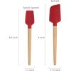 imageFarberware 5216385 Professional Heat Resistant Silicone Spatula with Wood HandleSafe for NonStick Cookware Set of 2 RedSet of 2 Mini Spatulas