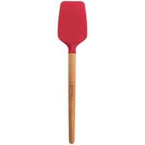 imageFarberware 5216385 Professional Heat Resistant Silicone Spatula with Wood HandleSafe for NonStick Cookware Set of 2 RedSpoon Spatula