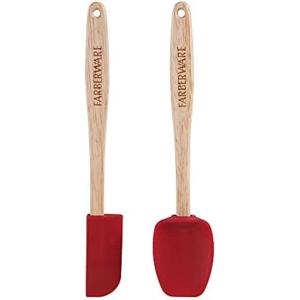 imageFarberware Strawberry Pro Mini Silicone Spatulas Set of 2 HeatResistant Kitchen Tools