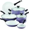 imageFarberware 17490 Ceramic Dishwasher Safe Nonstick Cookware Set  Pots and Pans Set  12 Piece BlueLavender