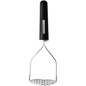 image:imageFarberware Professional Soft Handled Potato Masher HeavyDuty Concave Head with Flat Tip for Easy Resting Stainless Steel  10Inch Black