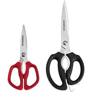 image:imageFarberware 2Piece Stainless Steel Utility Shears BlackBlack and Red