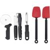image:imageFarberware Kitchen Utensil Gift Set 4Piece Silicone amp Plastic Tools with Whisk Spatula Spoon Spatula amp Basting Brush Heat Resistant Kitchen Gadget Set Dishwasher SafeMulticolor