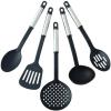 image:imageFarberware Kitchen Utensil Gift Set 4Piece Silicone amp Plastic Tools with Whisk Spatula Spoon Spatula amp Basting Brush Heat Resistant Kitchen Gadget Set Dishwasher SafeBlackSilver