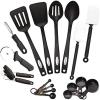 image:imageFarberware Kitchen Utensil Gift Set 4Piece Silicone amp Plastic Tools with Whisk Spatula Spoon Spatula amp Basting Brush Heat Resistant Kitchen Gadget Set Dishwasher SafeBlack