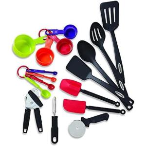 image:imageFarberware Kitchen Utensil Gift Set 4Piece Silicone amp Plastic Tools with Whisk Spatula Spoon Spatula amp Basting Brush Heat Resistant Kitchen Gadget Set Dishwasher SafeMulticolor