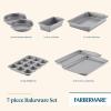 image:imageFarberware Bakeware Nonstick Baking Pans with Baking Sheets Cake Pans MeatloafBread Pan and Muffin Pan 7 Piece Bakeware Set  Gray7Piece Set