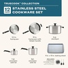 image:imageFarberware TrueCook Stainless Steel InductionReady Dishwasher Safe 12Piece Cookware Set Stainless Steel